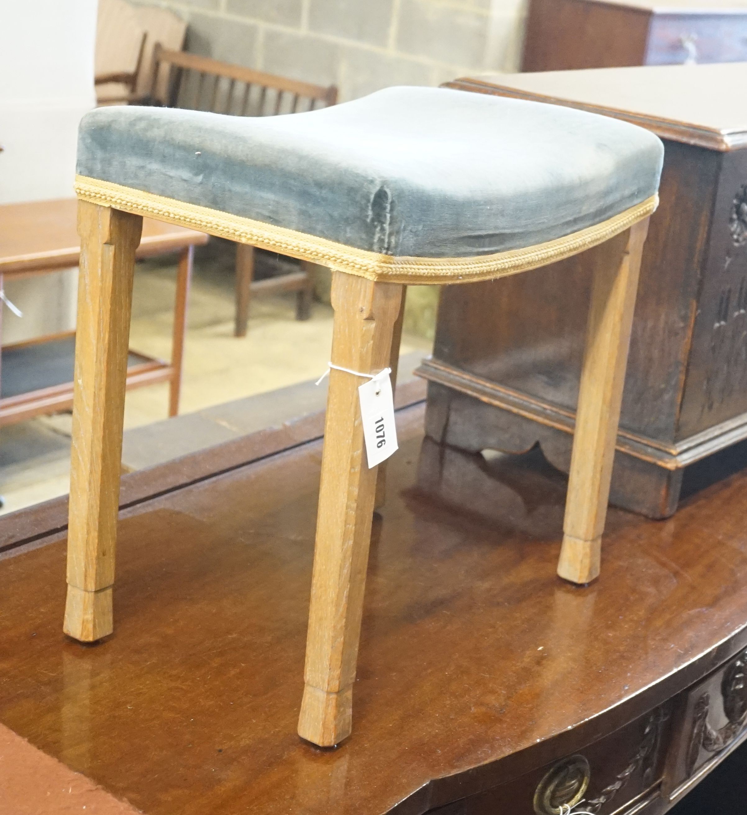 A 1953 Queen Elizabeth II coronation stool, width 46cm depth 31cm height 49cm